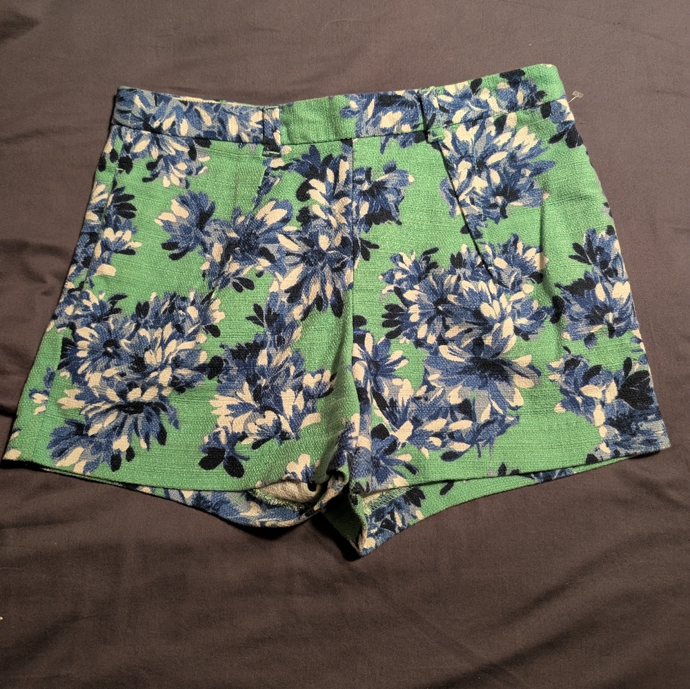 J. Crew Floral Green and Blue Women's Shorts